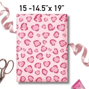 4/$20 -15 Pink Leopard Poly Mailers 14.5”x19”